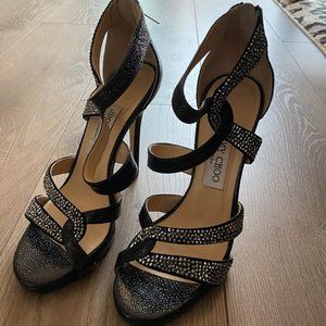 Black sequined Jimmy Choo heels, size 7